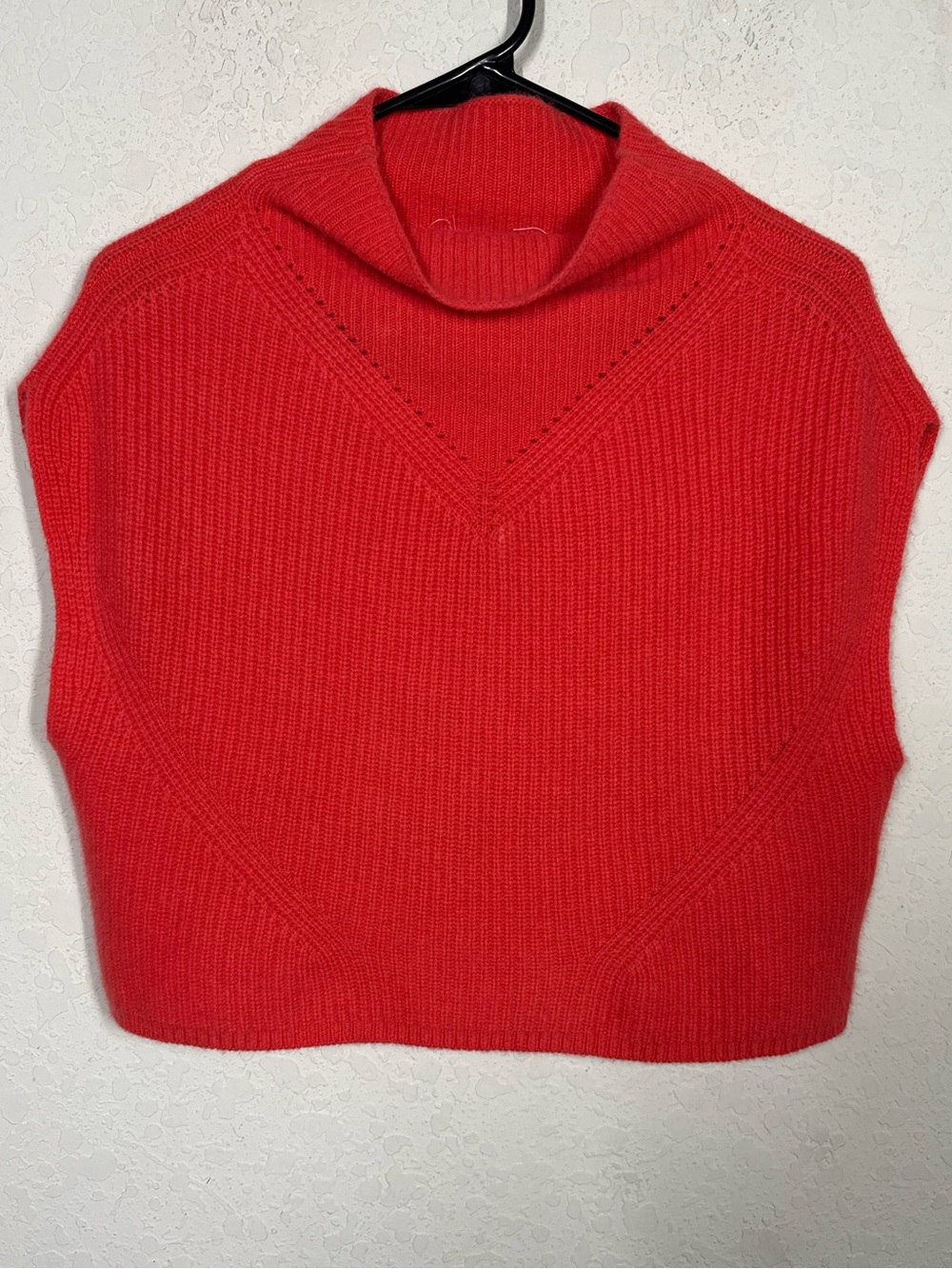 By Anthropologie Oversized Ribbed 100% Cashmere Sweater Vest Sz XXS